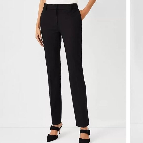Ann Taylor High Rise Straight Leg Tall black Trousers Size 18T - Picture 1 of 11